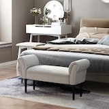 thumbnail of HOMCOM Banco de Pé de Cama Banco com Braços Curvados Estofado e Pés de Madeira Carga Máxima 130kg 102x31x51cm Cinza