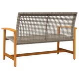 thumbnail of vidaXL Tuinbank 112 cm poly rattan en acaciahout grijs