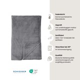thumbnail of Schiesser Wohndecke Mia - Velvet Soft - 150 x 200 cm - Dunkelgrau