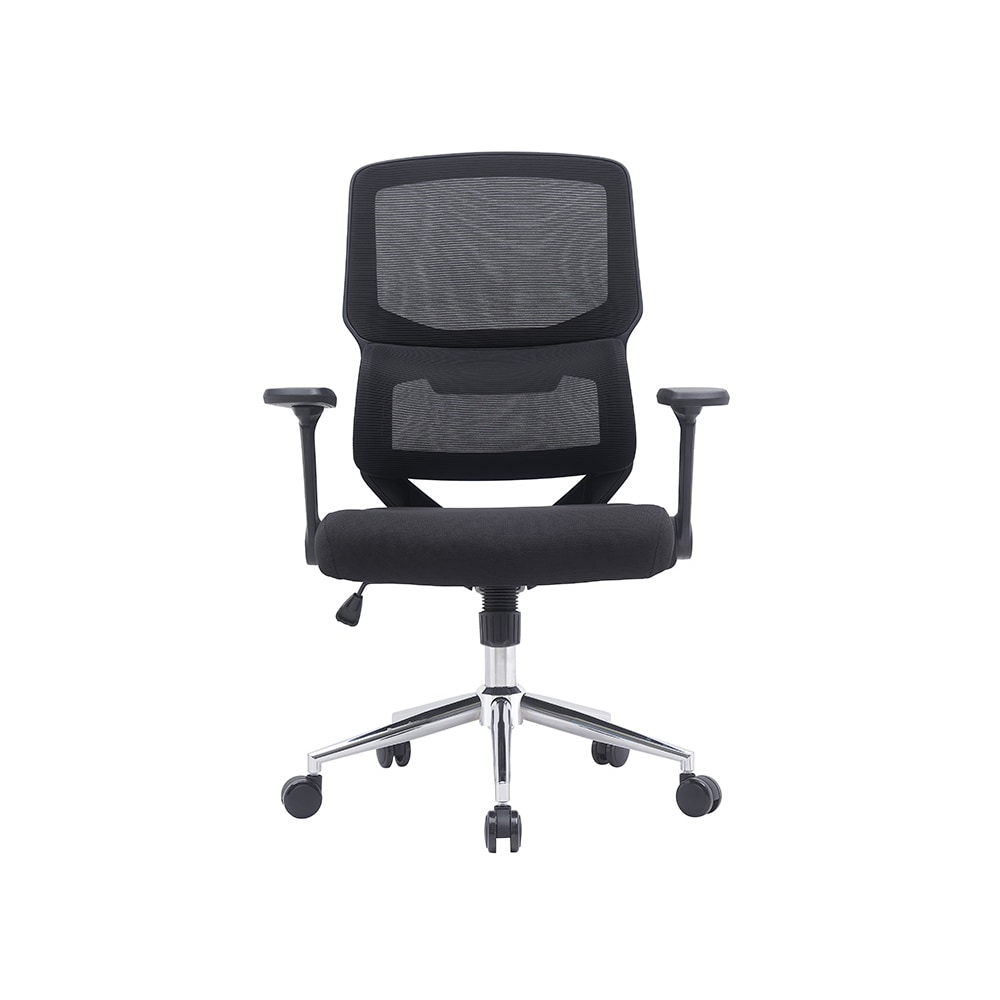 Cadeira De Escritorio Q-Connect Lucca Malha Base Metal Alt Max 1090 Mm Larg 700 Mm Prof 650 Mm Rodas Premium Cor Preto