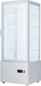 thumbnail of Getränke- und Gebäck-Kühlvitrine 98 Liter 4-seitig verglast weiß +2/+10 °C 44,7x40x111,9h cm