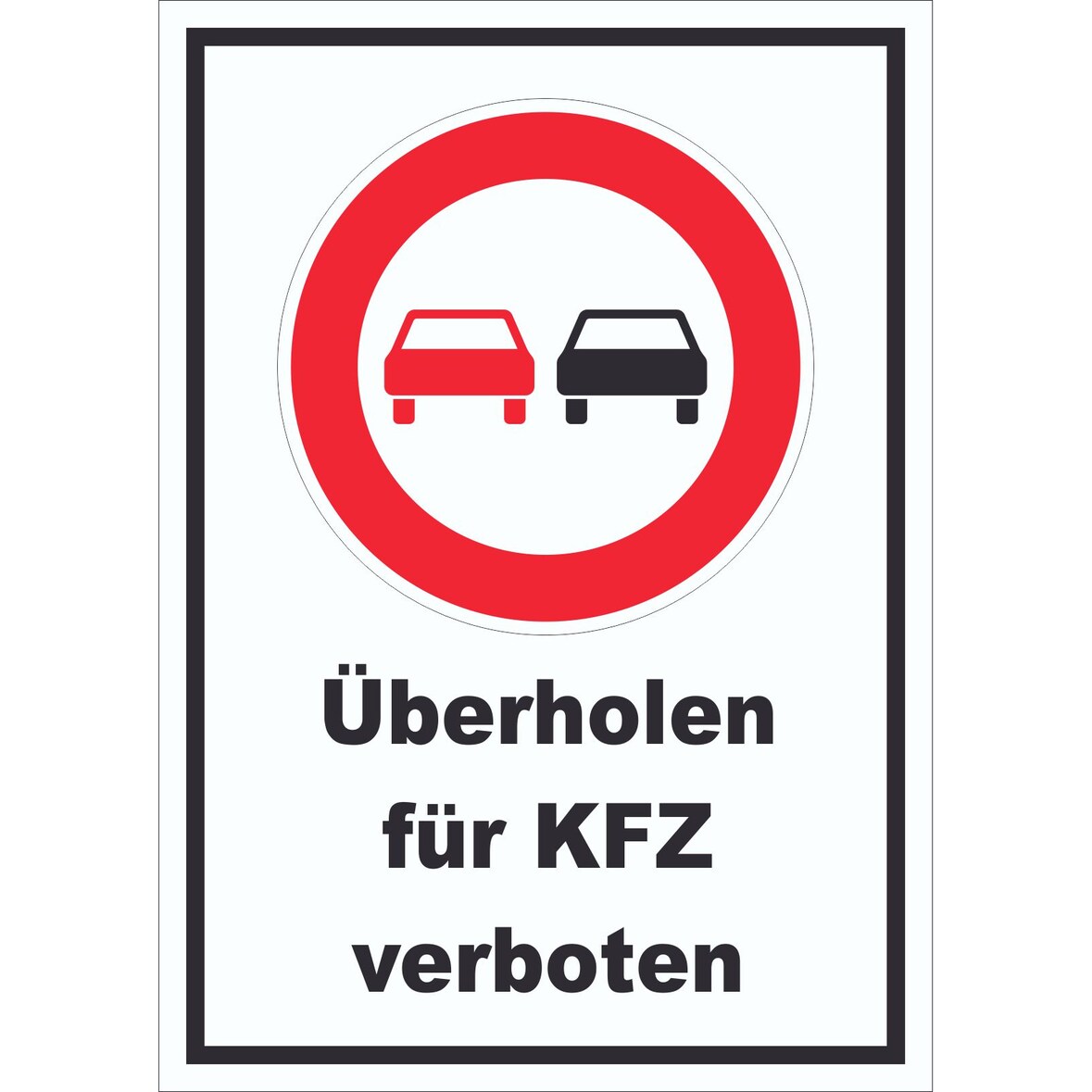 Überholverbot KFZ Schild A0 (841x1189mm)