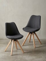 thumbnail of 2er Set Esszimmerstühle `Lund`: Skandinavisches Design, Komfortables Sitzen. Anthrazit, Material: Stoff, 49x52x87 cm | Kadima Design
