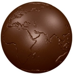 1 x SCHNEIDER Schokoladen-Form 275x135 mm Weltkugel -  K Ø 50 mm