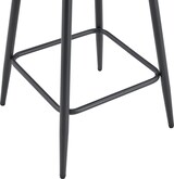 thumbnail of Barhocker aus Metall und Kunstleder in Weiß, gepolsterter Sitz, mit Fußstütze, Windsor-Rückenlehne
