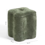 thumbnail of Pouf en velours LUCKY avec micro-paillettes et poignée latérale, design en trèfle, élégant, pratique et facile à déplacer – Vert
