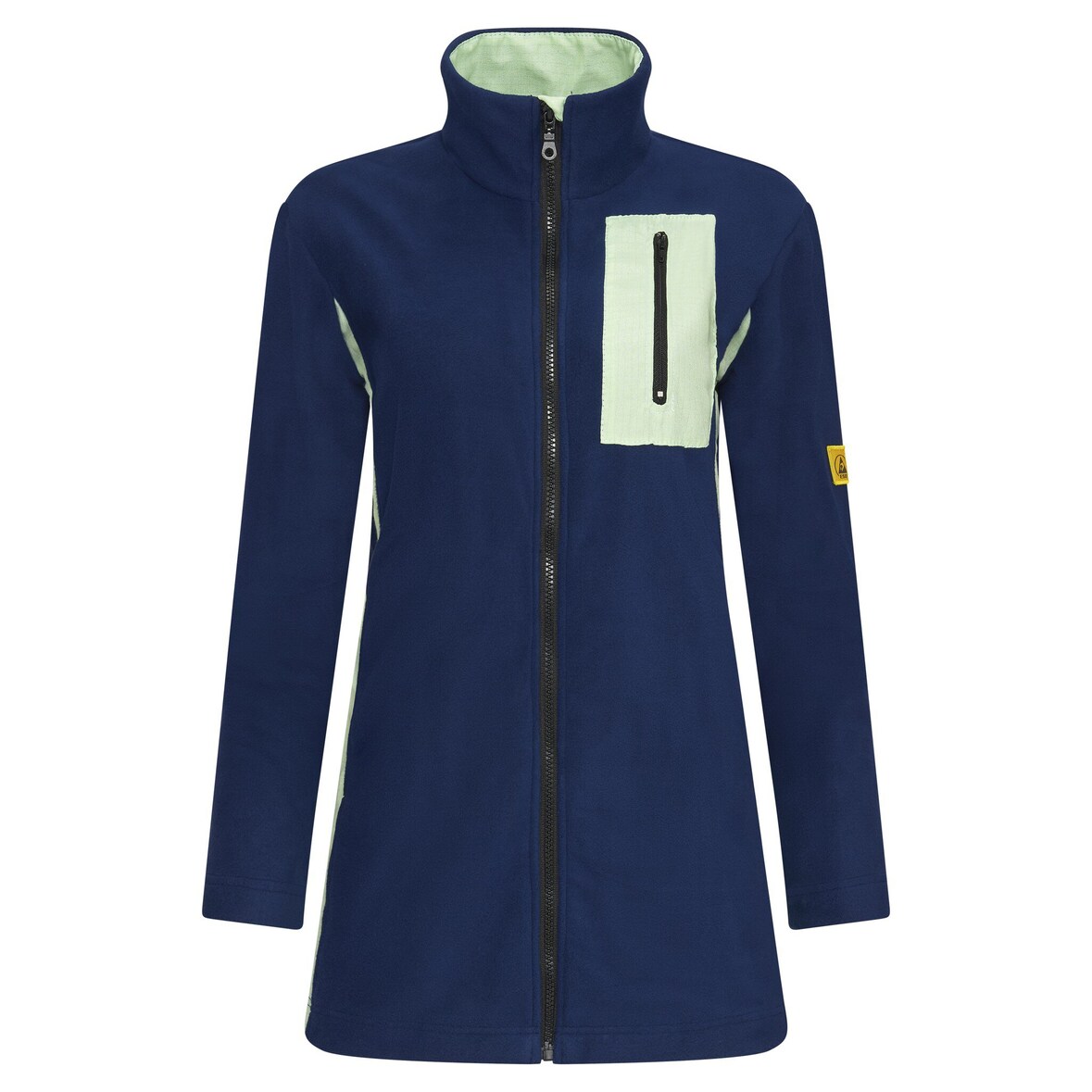 ESD-Fleecejacke mit langem Zip, Damen, marineblau/mint, S
