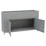 thumbnail of HWC-O85, floreira com canteiro elevado em metal, espaço de arrumação, metal 47kg 91x161x51cm ~ cinzento