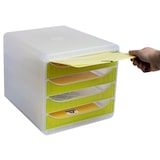 thumbnail of Exacompta 310335D 1x BIG-BOX ladenbox met 4 laden voor DIN A4+ documenten, Chromaline, transparant-anijsgroen