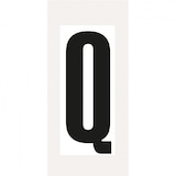 thumbnail of Aufkleber I Buchstabe Q, weiß/schwarz, Folie, Schrifthöhe 150mm, 72x170mm, 20 Stück/Packung