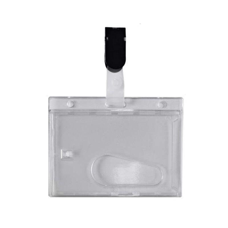 25x Ausweishülle Kartenhülle Namensschild aus PVC mit Clip 60x90mm