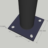 thumbnail of Poste vertical de 3 metros em seções de 1 metro com base para iluminação pública solar UFO externa
