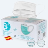 thumbnail of 50 mascarillas higiénicas Quirúrgicas desechables, Tipo IIR, en color blanco filtración (BFE) 98%, hechas en España