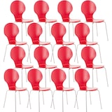 thumbnail of Lot de 16 chaises empilables en bois Diego Rouge