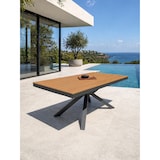 thumbnail of Table de jardin en aluminium de coloris gris anthracite et plateau polywood aspect bois (180x100 cm) - LAMU