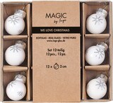 thumbnail of 12 Weihnachtskugeln 2cm Glas Christbaumkugeln Weihnachtsbaumkugel Just White