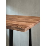 thumbnail of Esszimmertisch Massivholz mit Baumkante Industrial | 120x60 cm | Goldbraun-Schwarz | Metallfüße | Tarn Kollektion | Kadima Design