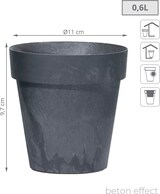 thumbnail of Prosperplast - CUBE BETON EFFECT 0,6L Topf - 11x11x9,7cm in Anthrazitfarbe