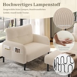 thumbnail of Merax Modulares 3er-Set Cord-Sofa: Sessel, 2-Sitzer & Hocker mit Tasche, Beige