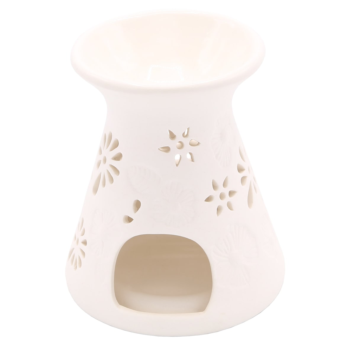 Candle Brothers Teelicht Duftlampe Riet, Aromalampe aus Keramik, HxBxT: 10,5x10x10 cm, für Duftöle & Teelichter, Weiß