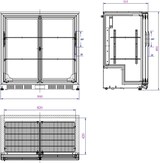 thumbnail of Barkühlschrank TAMANDUA | 2x Glasschiebetür + LED | 198 Liter, HxBxT 85x90x52cm | 0/+10°C | Schwarz | + CHEFGASTRO Geschirrtuch
