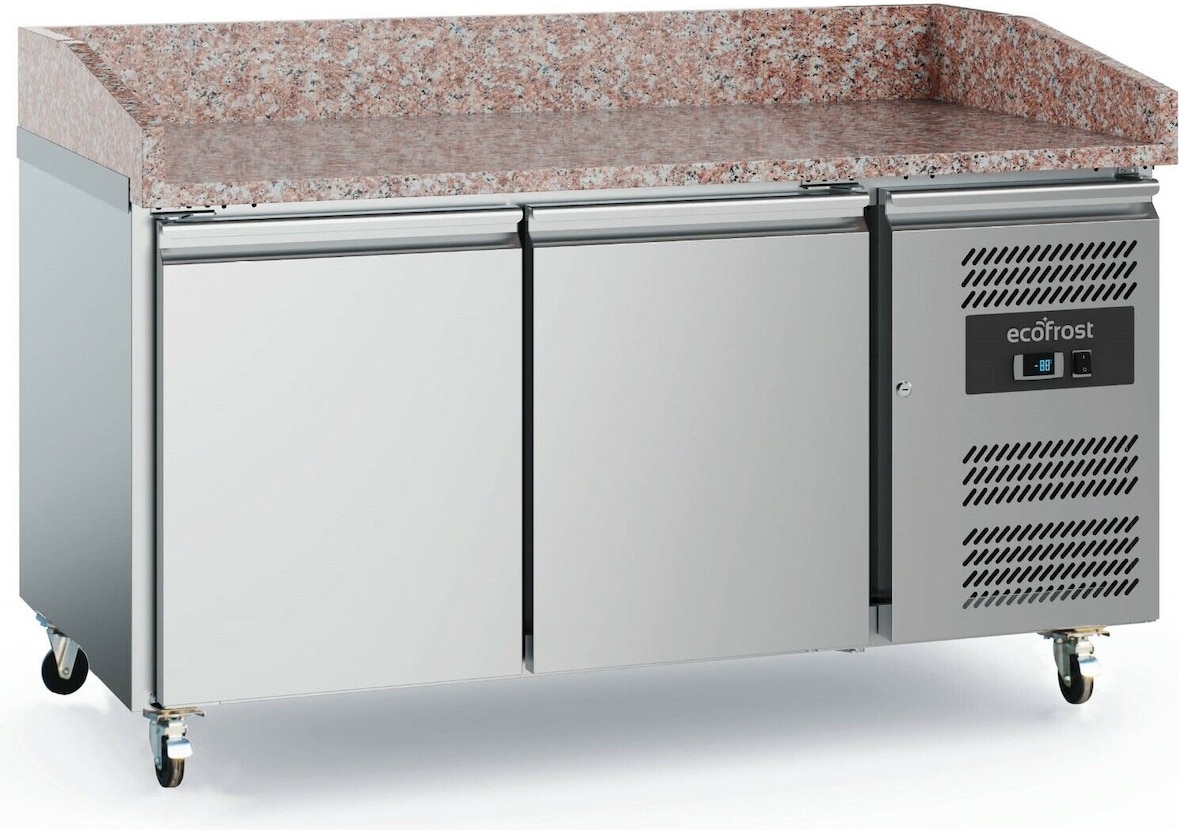 Gastro Pizzatisch Kühltisch Kühltheke Edelstahl 1515x800x1000mm 390l +2/+8°C