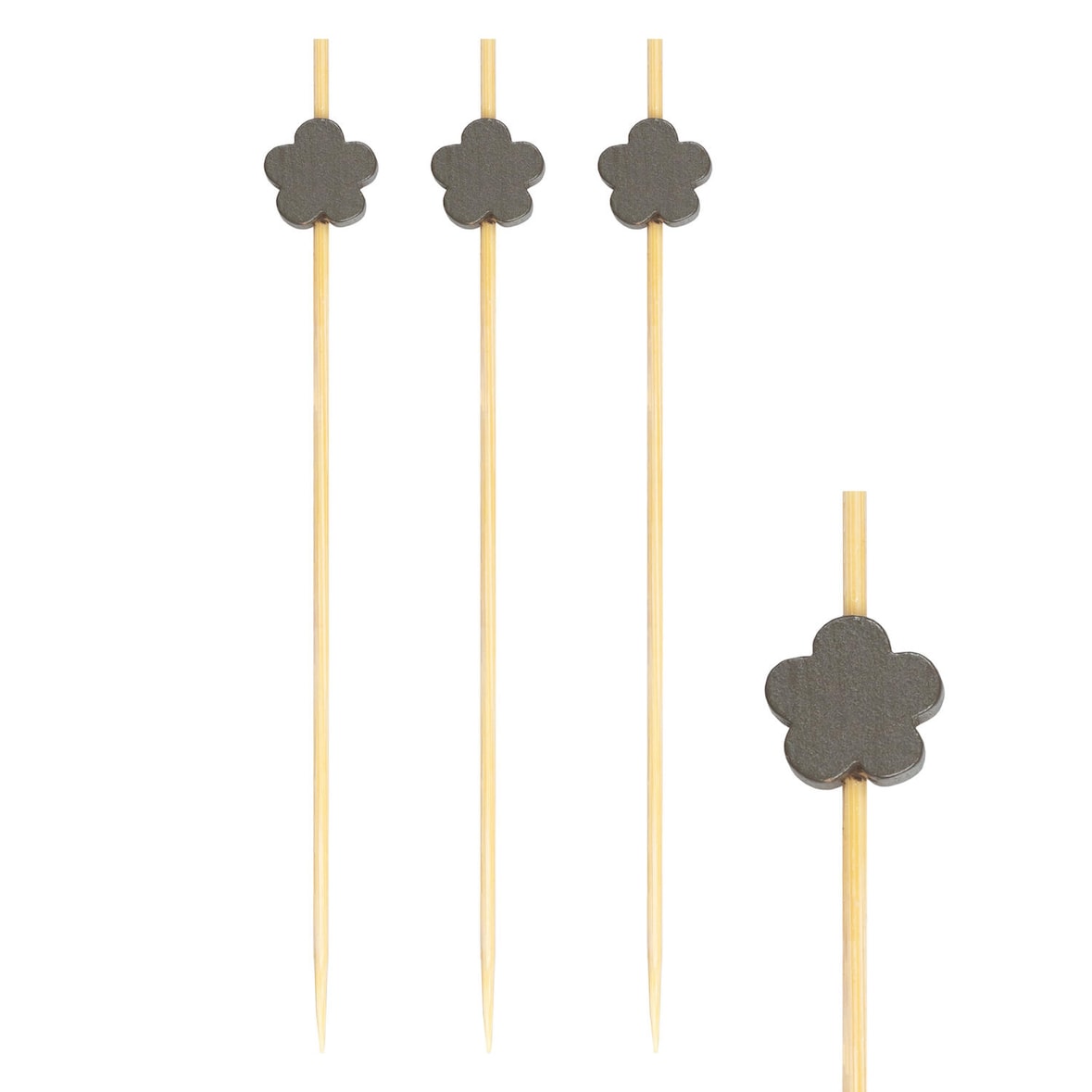 1200x Fingerfood Spieße "Blume" aus Bambus 12cm