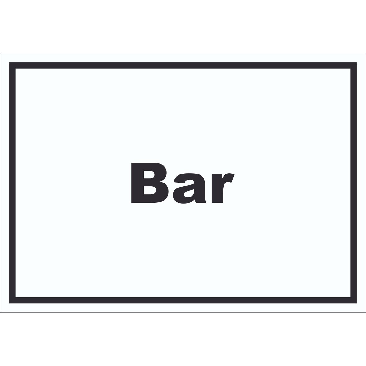 Bar Schild mit Text Pub Kneipe waagerecht A3 Rückseite selbstklebend