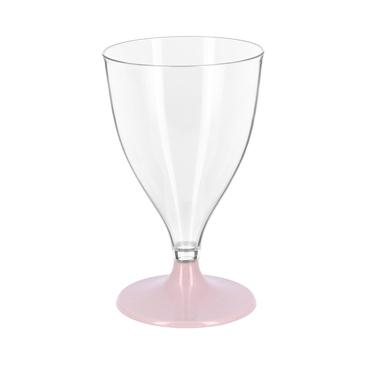 MONOUSO - Calice Riutilizzabile Durable PS Piede Rosa Vino 200ml 2pz (6 Pezzi)