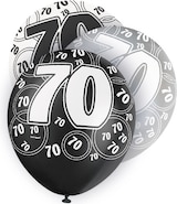 thumbnail of 70. Geburtstag | 6 Luftballons schwarz / silber