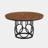 thumbnail of Mesa de comedor redonda de madera Tribesigns, 120 cm, ideal para 4 a 6 personas, marrón y negro