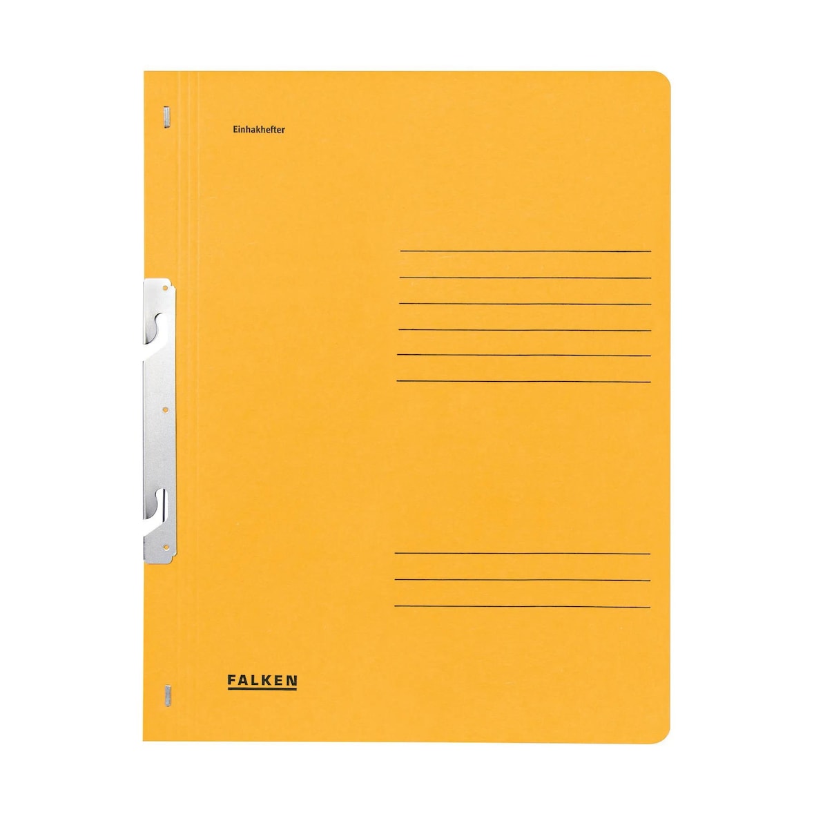 Falken 80004062 Einhakhefter für DIN A4, 250g/m2 Manila-RC-Krt., 1/1 Vorderd., kaufm. Heftung - Gelb