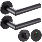 thumbnail of Türgriff SCHWARZ Türgarnitur Türdrücker Türbeschlag Türklinke Innentür Bad WC EMILY WC Garnitur-SET