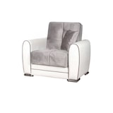 thumbnail of Dmora Divano letto Enrique, Poltrona contenitore da salotto, trasformabile in letto , 97x84h91 cm, Bianco e Grigio Chiaro