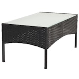 thumbnail of Poly-Rattan Gartentisch Halden, Beistelltisch Tisch mit Glasplatte ~ anthrazit