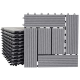 thumbnail of Baldosa WPC Ródano, aspecto madera balcón/terraza, 11x c/u 30x30cm = 1m2 ~ base, gris compensado