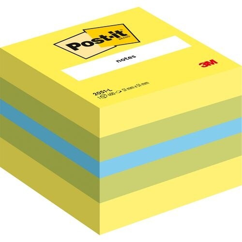 POST-IT Mini cube Rêves classique 5,1 x 5,1 cm - 400 feuilles – Jaune citron