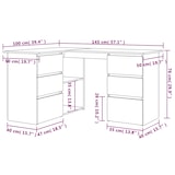 thumbnail of Scrivania Ad Angolo Bianca 145x100x76 Cm In Legno Multistrato scrivania ufficio moderna economica
