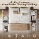 thumbnail of Stauraumbett 140x200 cm aus MDF mit Rattan-Dekor – funktionelles Design für ein stilvolles Schlafzimmer Weiß