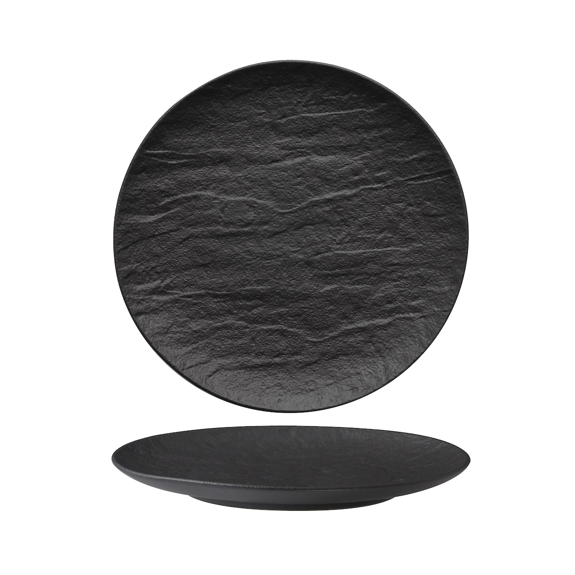 Prato de pão Erosion Black, 21 cm, porcelana com efeito pedra, M1934, pacote com 6 unidades