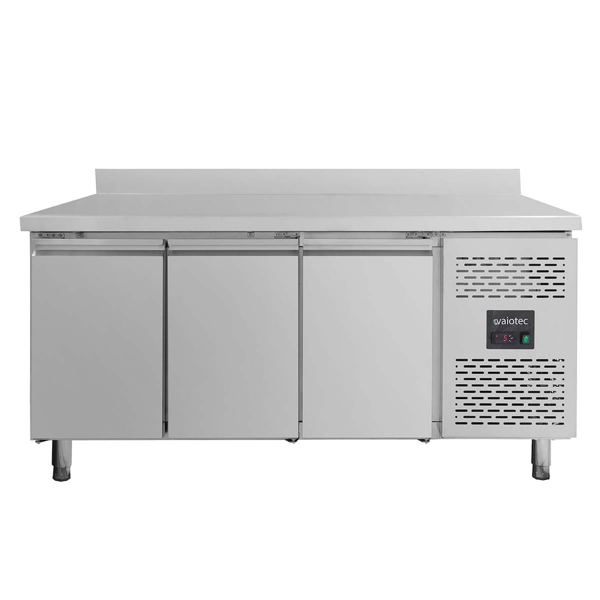 Mesa refrigerada de 3 puertas, con peto, acero inoxidable, refrigeración por aire, 85 x 179.5 x 70 cm, GN1/1, 310 W, EASYLINE, 417L, 10008 Vaiotec
