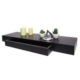 thumbnail of Wandregal HWC-H37, Schweberegal Wandboard Hängeregal Regal, Schublade Massiv-Holz 8x80x25cm ~ schwarz