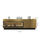 thumbnail of Bar Theke Großer Kassentisch Empfangstisch Kasse Empfangstheke Restaurant Theke Kassentisch mit Stauraum 180*60*100cm Holzfarben【HTSM 180】