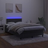 thumbnail of vidaXL Boxspringbett mit Matratze & LED Schwarz 120x200 cm Samt