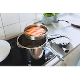 thumbnail of ELO Schnellkochtopf, Edelstahl, Ø 23.5 cm,  Praktika Plus XL, 6 L, mit Einsatz und Standfuß, Induktionsfähig