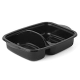 thumbnail of 300 Mehrwegmenüschalen 950ml PP 253x185x57mm schwarz 2-geteilt- Lunchschalen