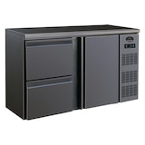 thumbnail of Gastro Barkühler Bar-Kühlschrank schwarz 1 Tür 2 Schubladen 350 l, 1462x513x860 mm 0-10°C