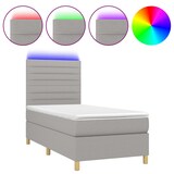 thumbnail of vidaXL Boxspringbett mit Matratze & LED Hellgrau 90x190 cm Stoff