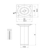 thumbnail of MS Beschläge 200mm Möbelfüße 4er Set runde Möbelbeine Tischfüße M10 Gewindegang