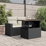 thumbnail of vidaXL Gartentisch Schwarz 100x55x73 cm Poly Rattan und Akazienholz